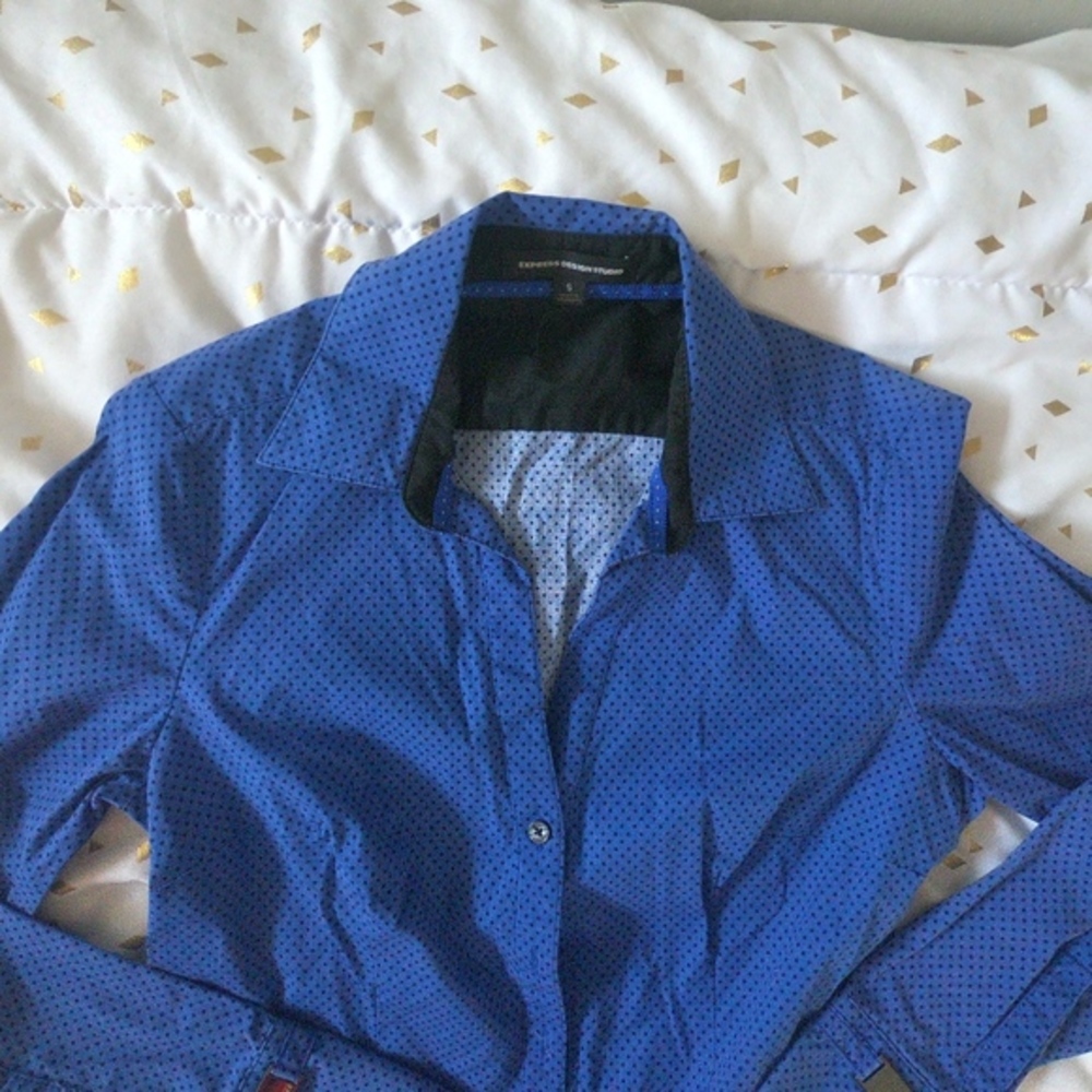 Express Design Studio Polka Dot Button Up Size S - image 3